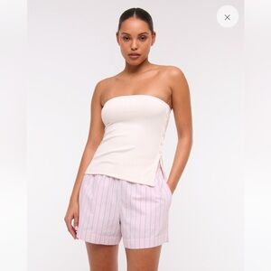 Abercrombie side button tube top in cream. Size small